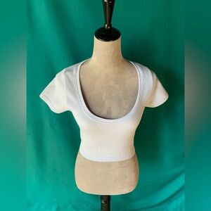 Offline by Aerie Chic Light Blue Ribbed Crop Top, Women’s Size Medium